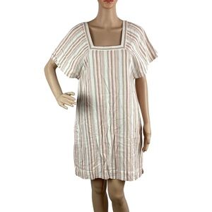 ABLE Rishu Dress Size S Tan Red Stripe